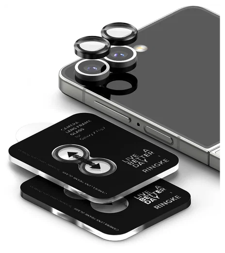 Ringke Frame Glass Samsung Galaxy Z Flip 7 Camera Protector Zwart (2-Pack) afbeelding 2