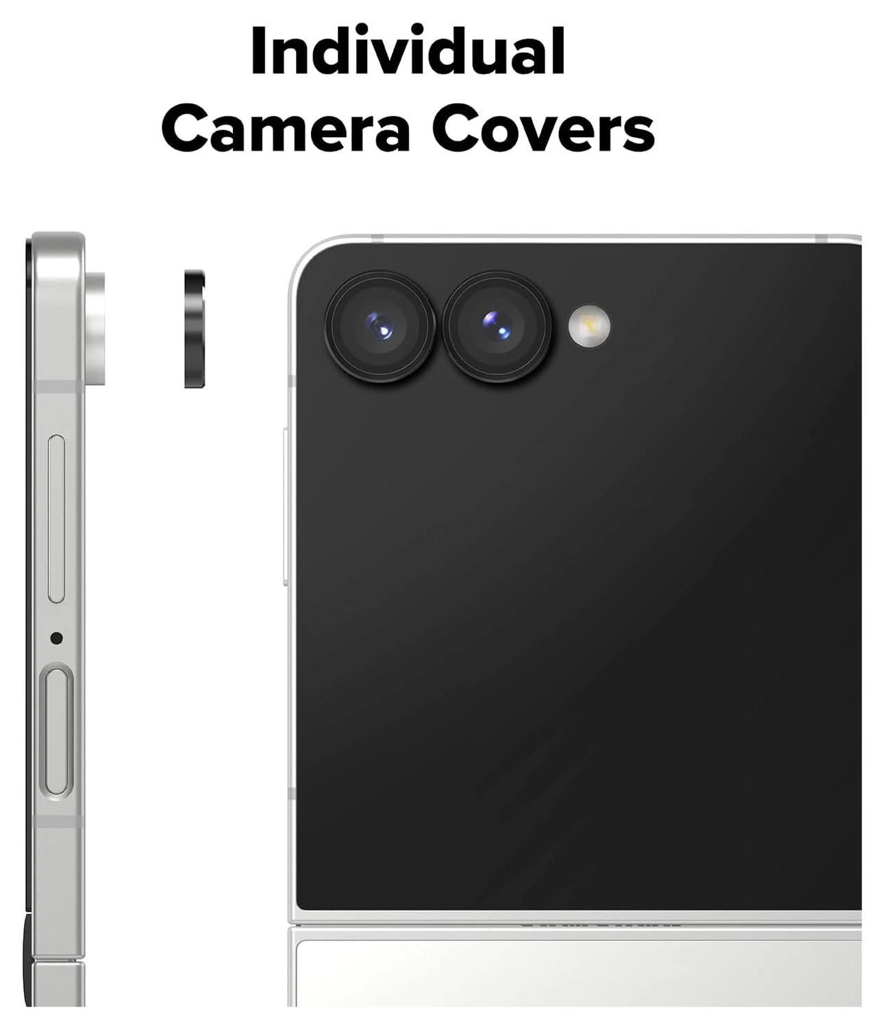 Ringke Frame Glass Samsung Galaxy Z Flip 7 Camera Protector Zwart (2-Pack) afbeelding 5