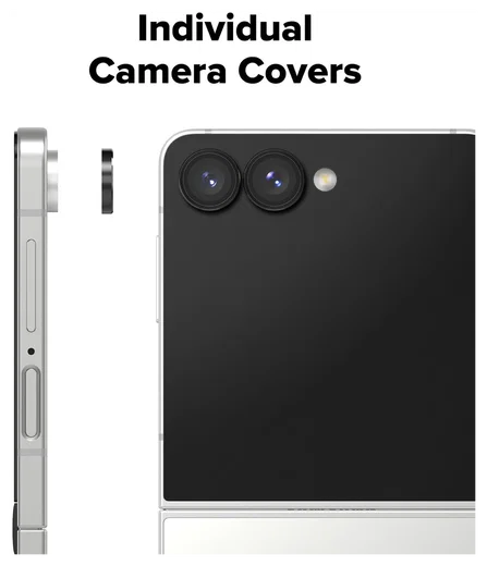 Ringke Frame Glass Samsung Galaxy Z Flip 7 Camera Protector Zwart (2-Pack) afbeelding 5