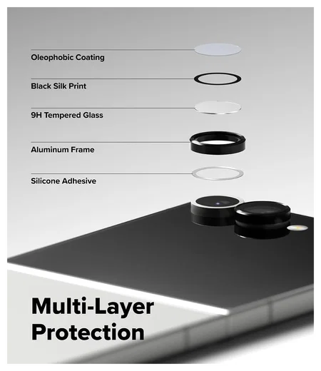 Ringke Frame Glass Samsung Galaxy Z Flip 7 Camera Protector Zwart (2-Pack) afbeelding 7