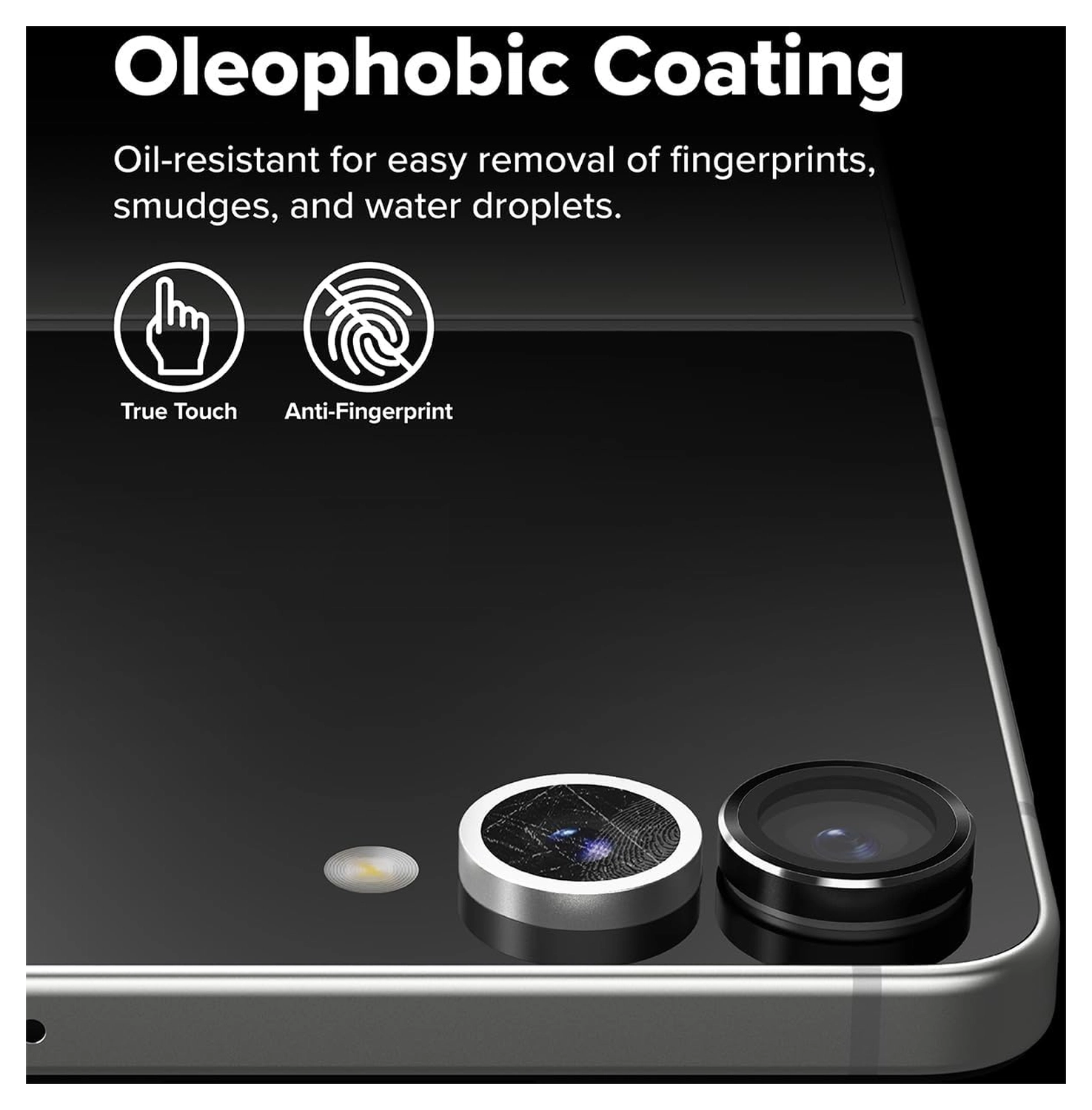 Ringke Frame Glass Samsung Galaxy Z Flip 7 Camera Protector Zwart (2-Pack) afbeelding 8