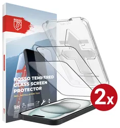 Rosso Apple iPhone 15 Tempered Glass met Installatietray (2-Pack) afbeelding