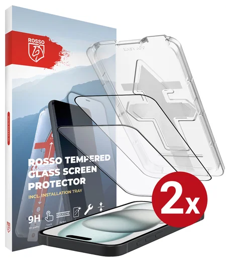 Rosso Apple iPhone 15 Tempered Glass met Installatietray (2-Pack) afbeelding 12