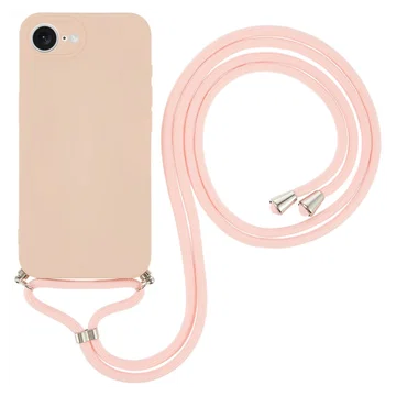 Apple iPhone 17e / 16e Hoesje met Koord en Camera Bescherming Back Cover Roze