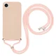 Apple iPhone 17e / 16e Hoesje met Koord en Camera Bescherming Back Cover Roze