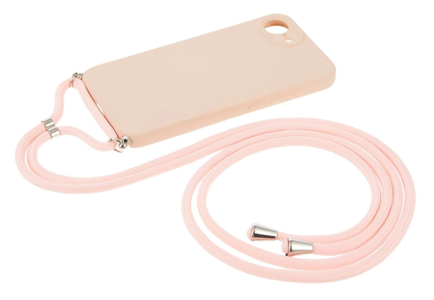 Apple iPhone 17e / 16e Hoesje met Koord en Camera Bescherming Back Cover Roze afbeelding 6