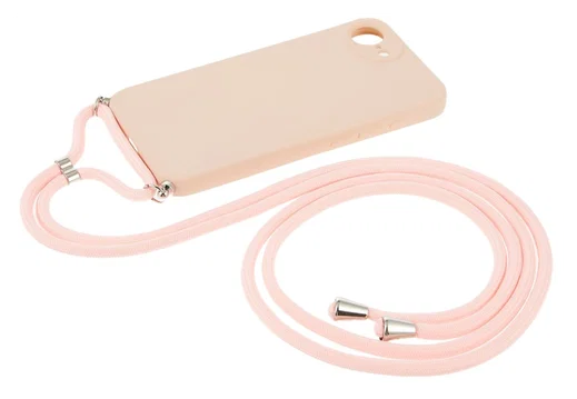 Apple iPhone 17e / 16e Hoesje met Koord en Camera Bescherming Back Cover Roze afbeelding 6