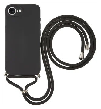Apple iPhone 17e / 16e Hoesje met Koord en Camera Bescherming Back Cover Zwart