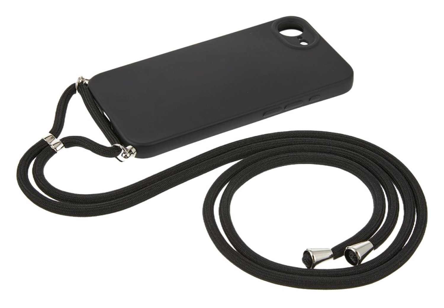 Apple iPhone 17e / 16e Hoesje met Koord en Camera Bescherming Back Cover Zwart afbeelding 6