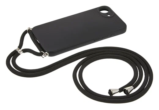 Apple iPhone 17e / 16e Hoesje met Koord en Camera Bescherming Back Cover Zwart afbeelding 6
