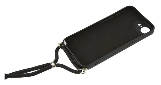 Apple iPhone 17e / 16e Hoesje met Koord en Camera Bescherming Back Cover Zwart afbeelding 7
