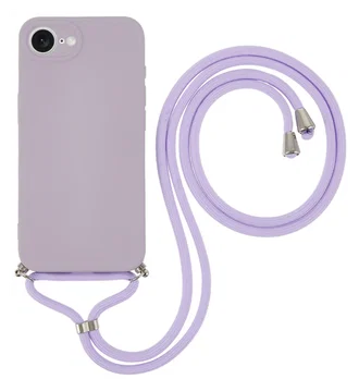 Apple iPhone 17e / 16e Hoesje met Koord en Camera Bescherming Back Cover Paars