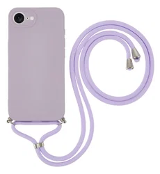 Apple iPhone 17e / 16e Hoesje met Koord en Camera Bescherming Back Cover Paars afbeelding