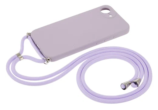 Apple iPhone 17e / 16e Hoesje met Koord en Camera Bescherming Back Cover Paars afbeelding 6
