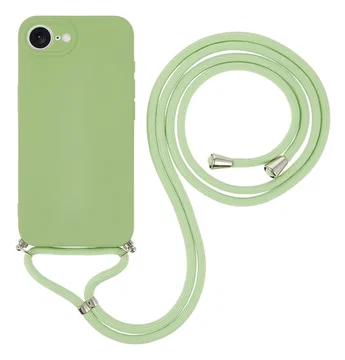 Apple iPhone 17e / 16e Hoesje met Koord en Camera Bescherming Back Cover Matcha