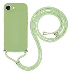 Apple iPhone 17e / 16e Hoesje met Koord en Camera Bescherming Back Cover Matcha afbeelding