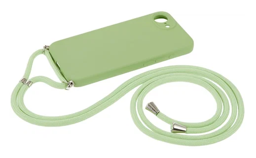 Apple iPhone 17e / 16e Hoesje met Koord en Camera Bescherming Back Cover Matcha afbeelding 6