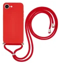 Apple iPhone 17e / 16e Hoesje met Koord en Camera Bescherming Back Cover Rood