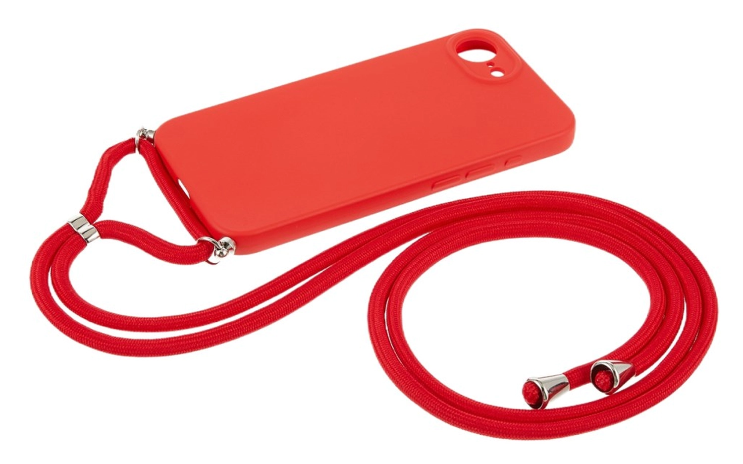 Apple iPhone 17e / 16e Hoesje met Koord en Camera Bescherming Back Cover Rood afbeelding 6