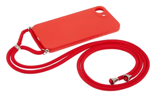 Apple iPhone 17e / 16e Hoesje met Koord en Camera Bescherming Back Cover Rood afbeelding 6
