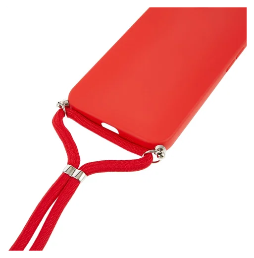 Apple iPhone 17e / 16e Hoesje met Koord en Camera Bescherming Back Cover Rood afbeelding 9