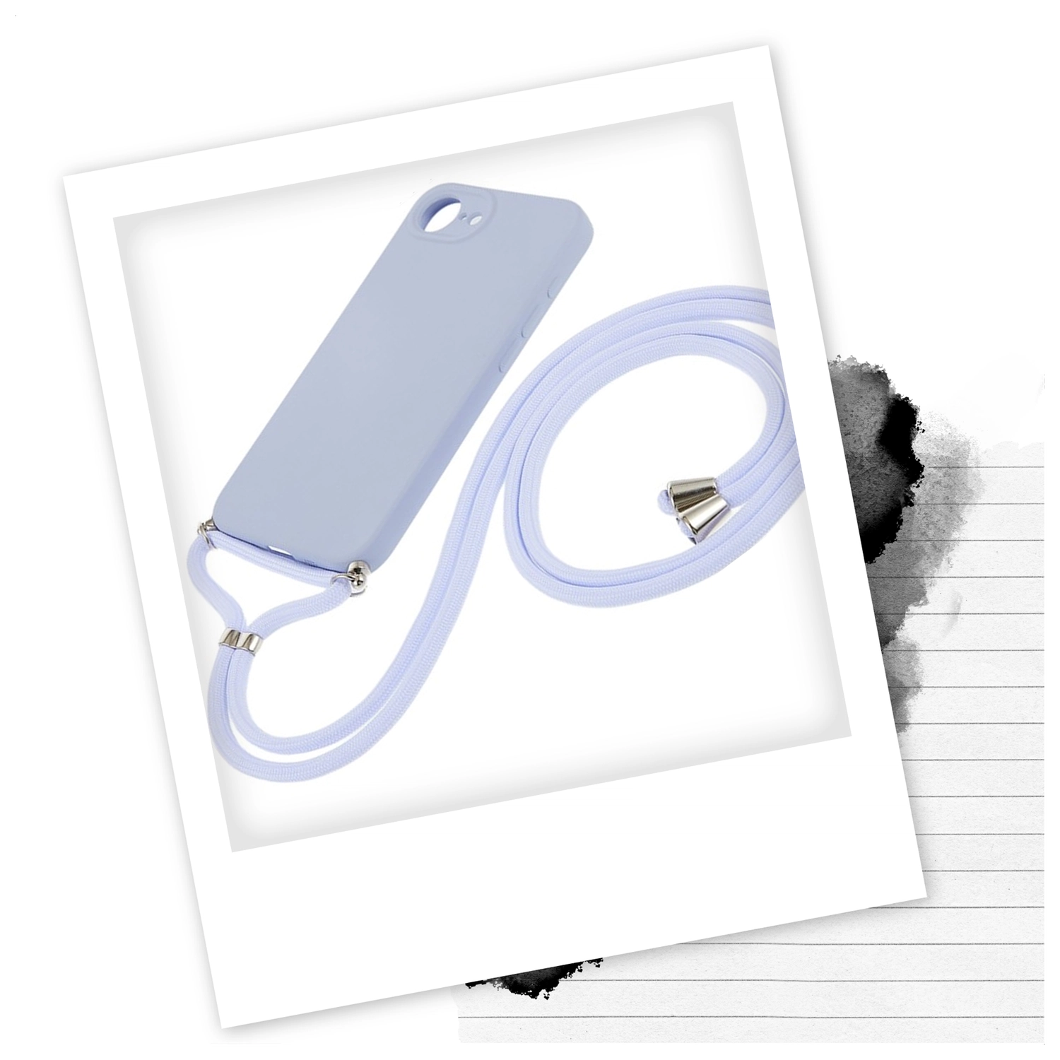 Apple iPhone 17e / 16e Hoesje met Koord en Camera Bescherming Back Cover Lichtpa afbeelding 2