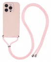 iPhone 16 Pro Max Hoesje met Koord en Camera Bescherming Back Cover Roze