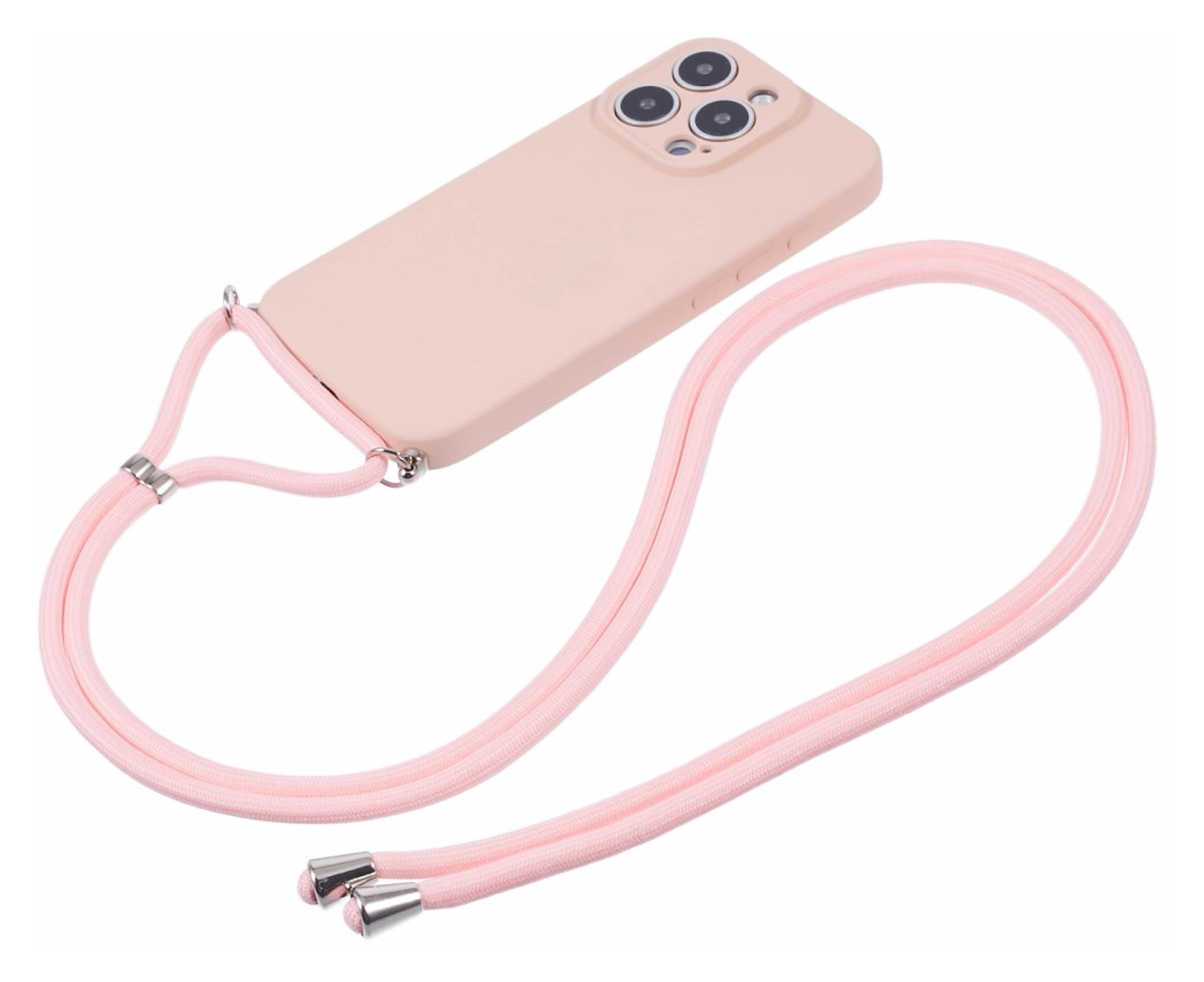 iPhone 16 Pro Max Hoesje met Koord en Camera Bescherming Back Cover Roze afbeelding 6