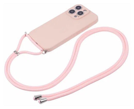 iPhone 16 Pro Max Hoesje met Koord en Camera Bescherming Back Cover Roze afbeelding 6