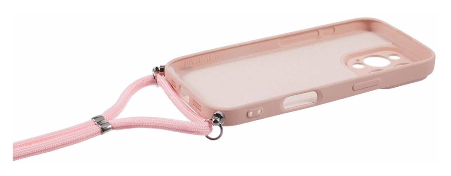 iPhone 16 Pro Max Hoesje met Koord en Camera Bescherming Back Cover Roze afbeelding 7