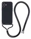 Apple iPhone 16 Plus Hoesje met Koord en Camera Bescherming Back Cover Zwart