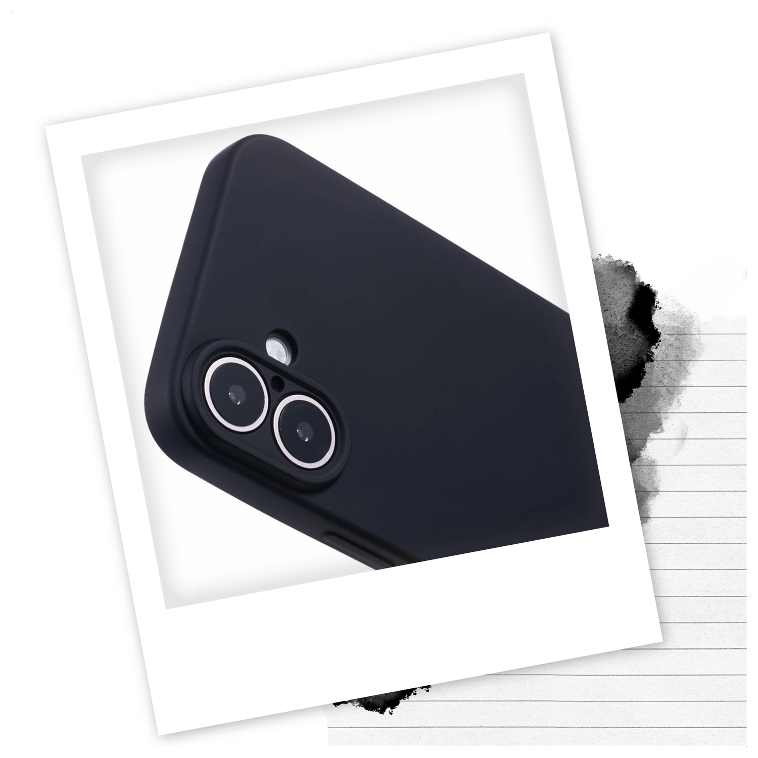 Apple iPhone 16 Plus Hoesje met Koord en Camera Bescherming Back Cover Zwart afbeelding 2