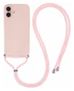 Apple iPhone 16 Plus Hoesje met Koord en Camera Bescherming Back Cover Roze