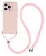 Apple iPhone 16 Pro Hoesje met Koord en Camera Bescherming Back Cover Roze