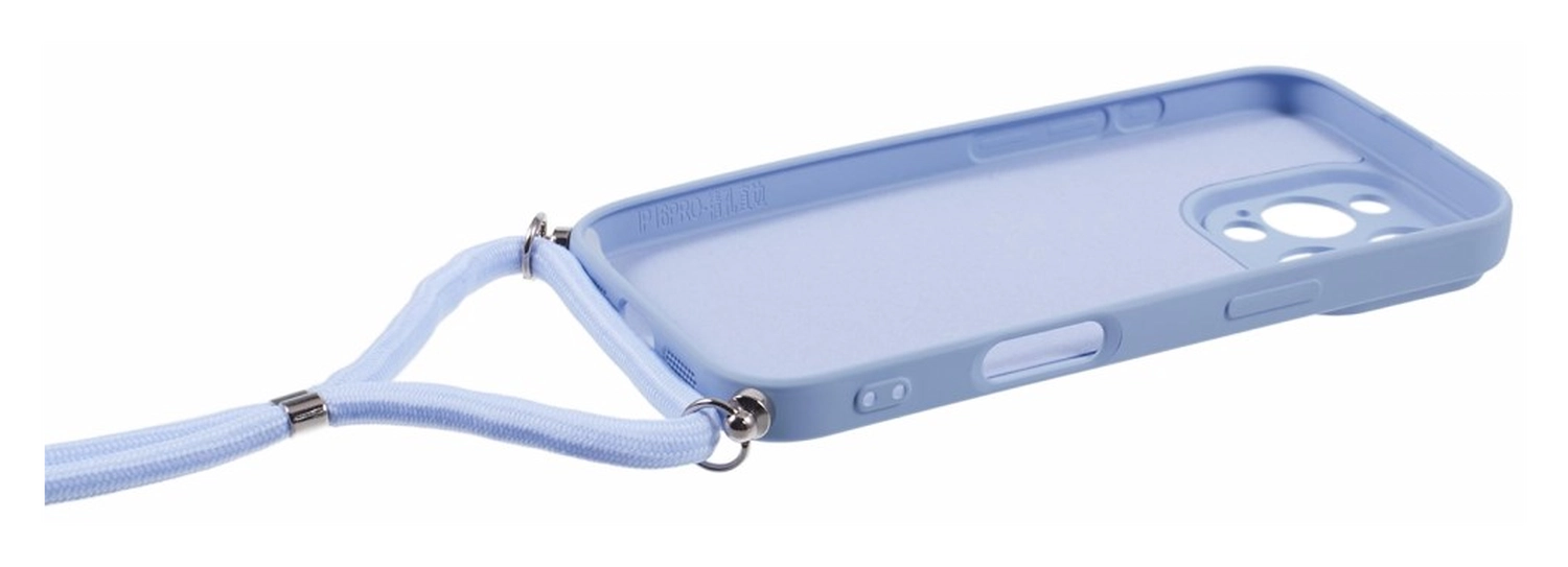 Apple iPhone 16 Pro Hoesje met Koord en Camera Bescherming Back Cover Lichtpaars afbeelding 7