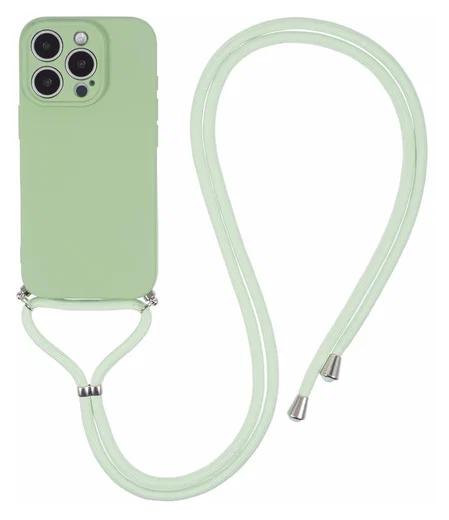 Apple iPhone 16 Pro Hoesje met Koord en Camera Bescherming Back Cover Matcha afbeelding 1