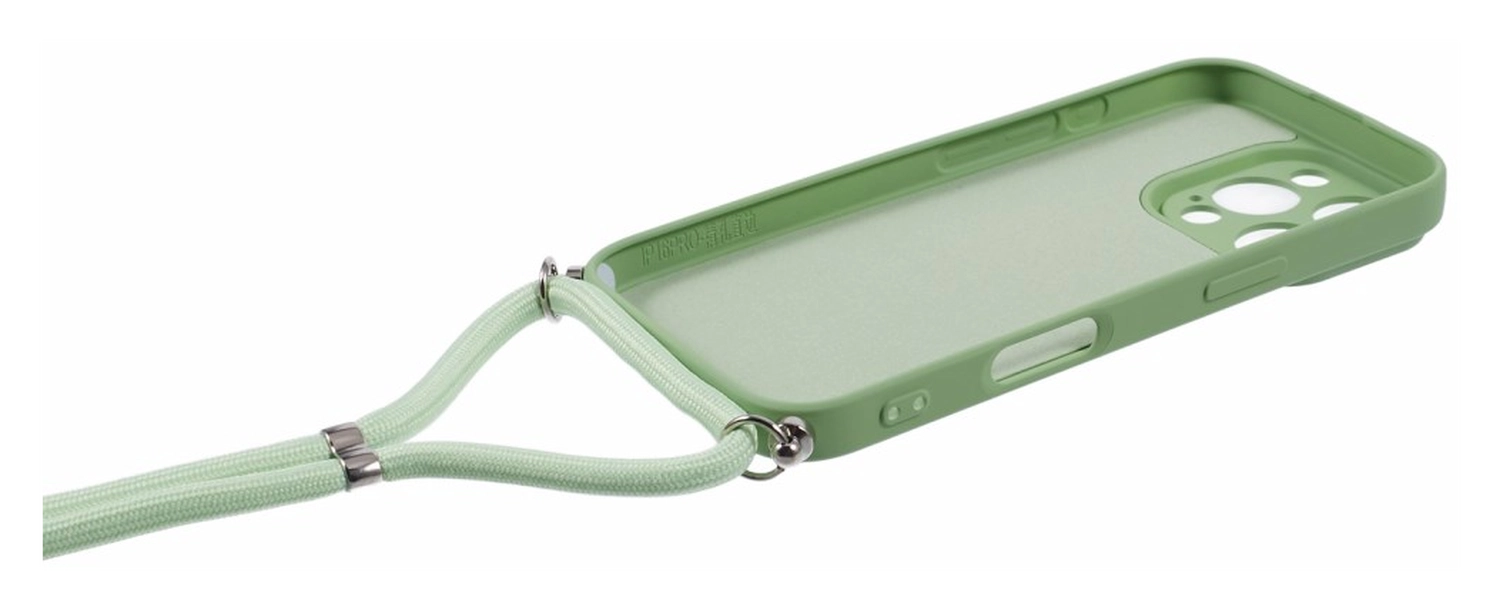 Apple iPhone 16 Pro Hoesje met Koord en Camera Bescherming Back Cover Matcha afbeelding 7