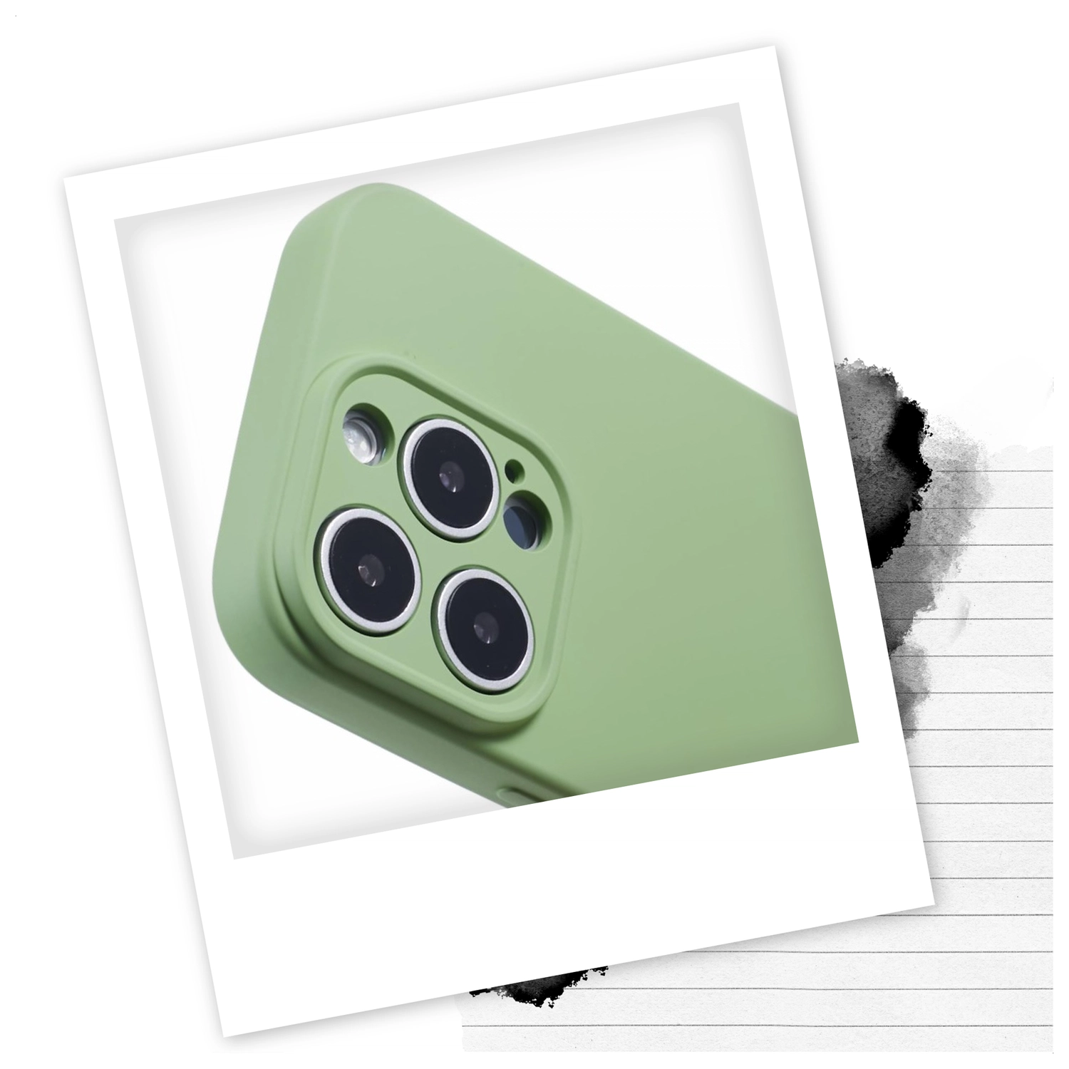 Apple iPhone 16 Pro Hoesje met Koord en Camera Bescherming Back Cover Matcha afbeelding 2