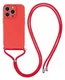Apple iPhone 16 Pro Hoesje met Koord en Camera Bescherming Back Cover Rood afbeelding 1