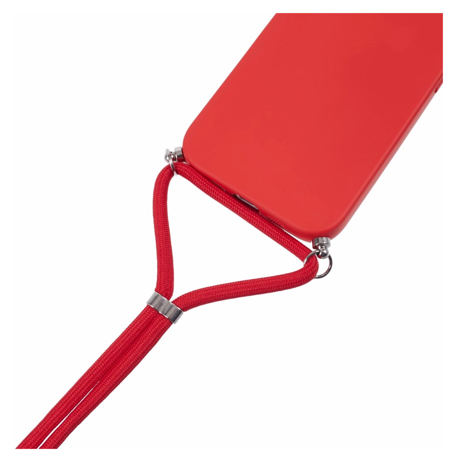 Apple iPhone 16 Pro Hoesje met Koord en Camera Bescherming Back Cover Rood afbeelding 9