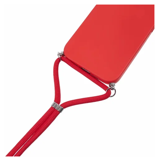 Apple iPhone 16 Pro Hoesje met Koord en Camera Bescherming Back Cover Rood afbeelding 9