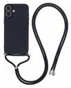 Apple iPhone 16 Hoesje met Koord en Camera Bescherming Back Cover Zwart