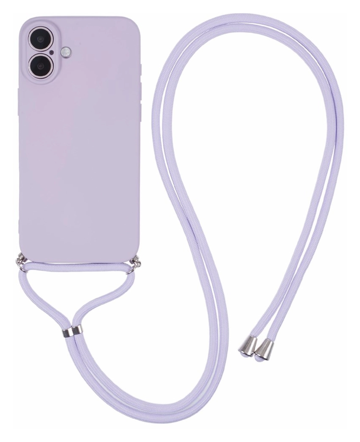 Apple iPhone 16 Hoesje met Koord en Camera Bescherming Back Cover Paars afbeelding 1