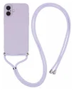 Apple iPhone 16 Hoesje met Koord en Camera Bescherming Back Cover Paars