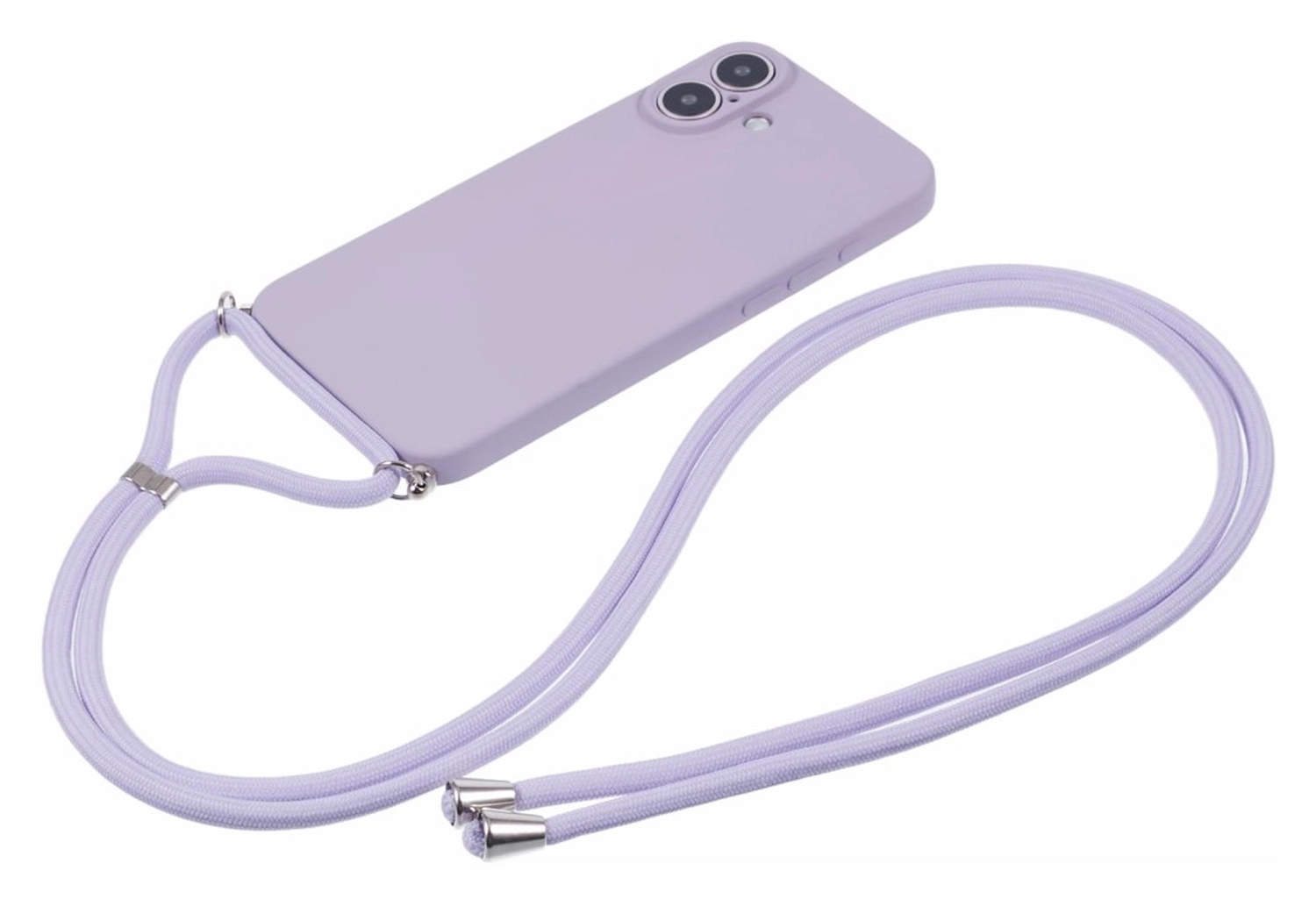 Apple iPhone 16 Hoesje met Koord en Camera Bescherming Back Cover Paars afbeelding 6