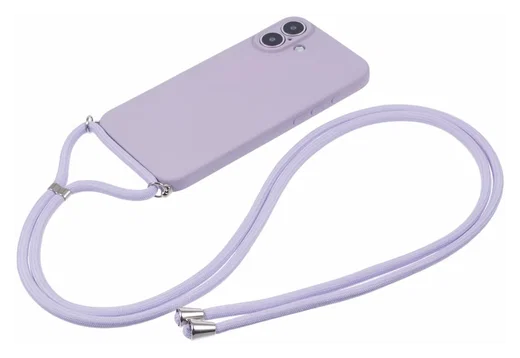 Apple iPhone 16 Hoesje met Koord en Camera Bescherming Back Cover Paars afbeelding 6