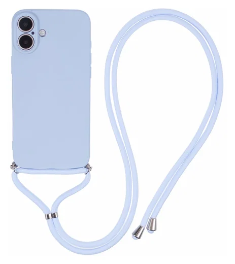 Apple iPhone 16 Hoesje met Koord en Camera Bescherming Back Cover Lichtpaars afbeelding 1