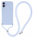 Apple iPhone 16 Hoesje met Koord en Camera Bescherming Back Cover Lichtpaars