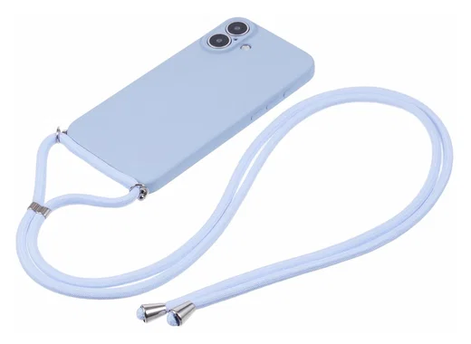 Apple iPhone 16 Hoesje met Koord en Camera Bescherming Back Cover Lichtpaars afbeelding 9