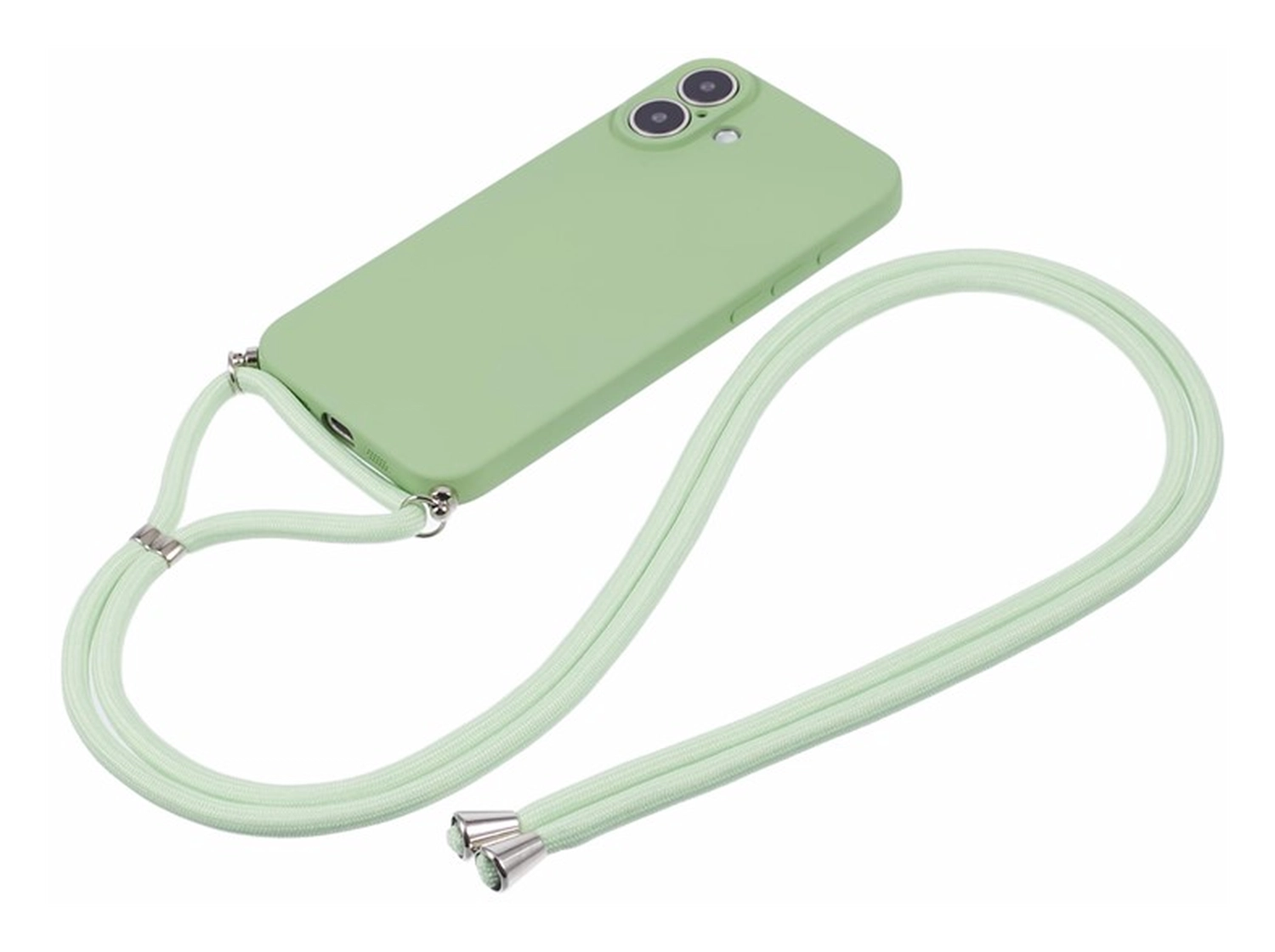 Apple iPhone 16 Hoesje met Koord en Camera Bescherming Back Cover Matcha Groen afbeelding 6